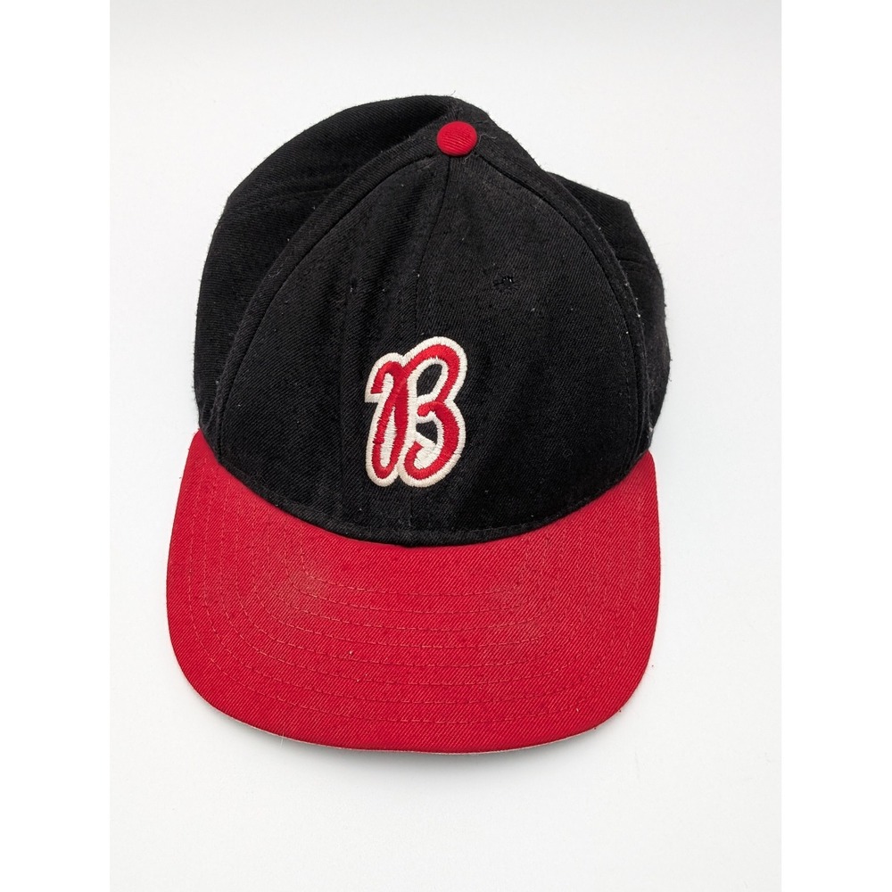 DeLONG Snapback‎ Cap Made in USA SM-MED Black Red Vintage Boston Red Sox VTG